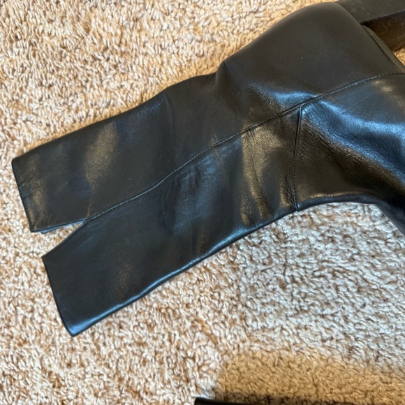 Stuart Weitzman Y2K Leather Stacked Heel Boots Size 8 - Picture 5 of 10